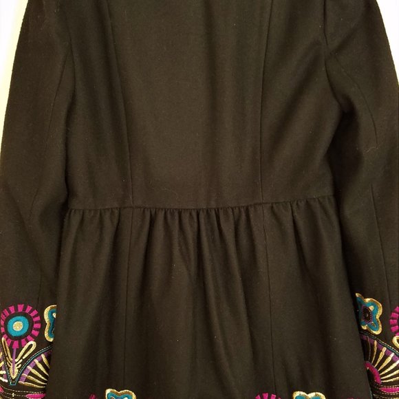 Plenty Tracy Reese Coat, Gorgeous Details, Fabulous Embroidered Trim, Size 8 - Picture 3 of 11